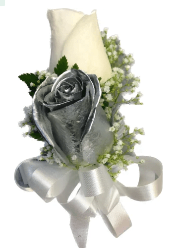 White and Silver Corsage