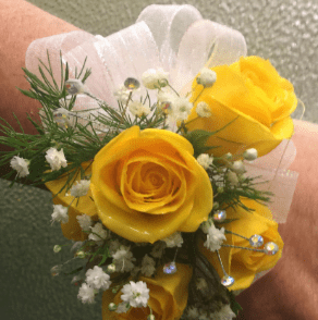 Yellow rose corsage