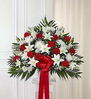 Red and White Standing Basket
