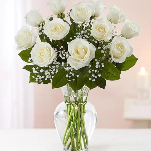 Dozen White Roses