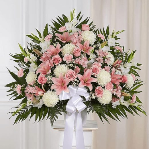 Standing Basket - Pink and White