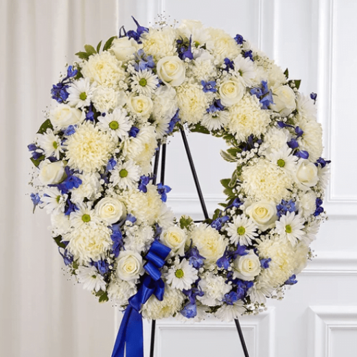 Standing Wreath- Blue and White