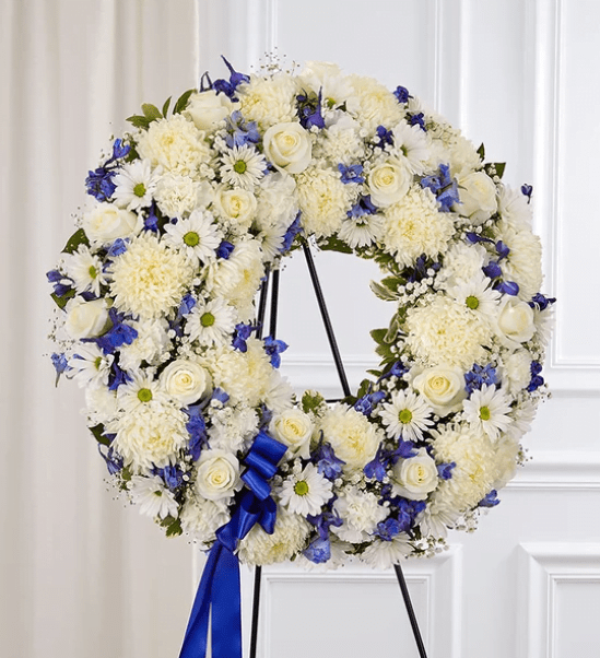 Standing Wreath- Blue and White