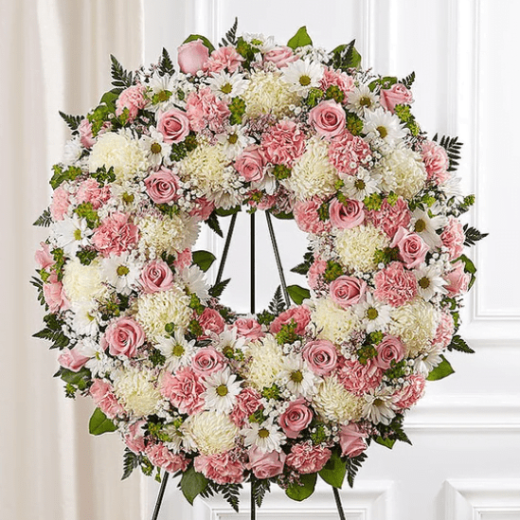Standing Wreath- Pink & White