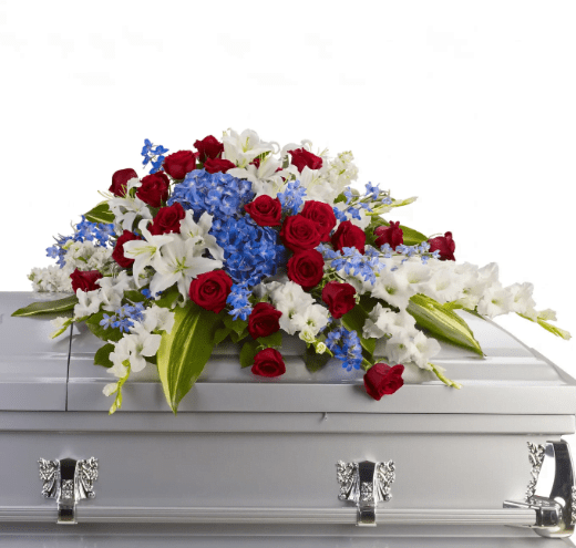 Distinguished Service Half Casket Spray
