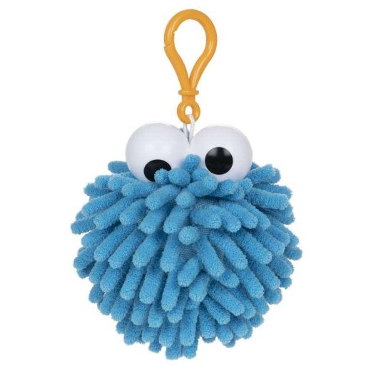 Cookie Monster Fuzzy Pom Backpack Clip, 2.5 in
