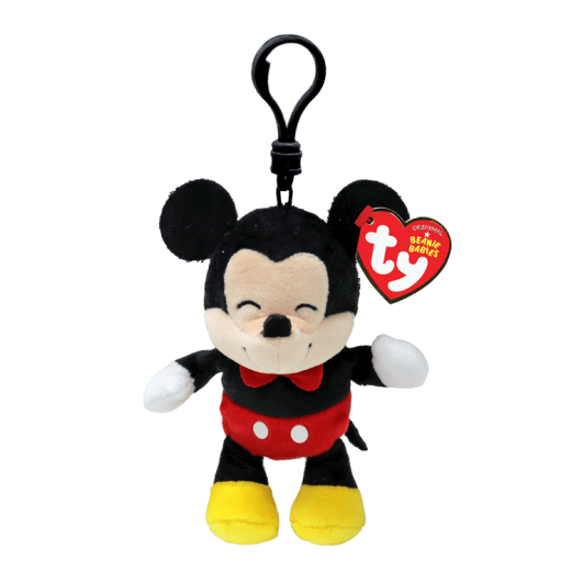 Ty Disney Beanie Baby Clip - mickiey Mouse Plastic Key Clip