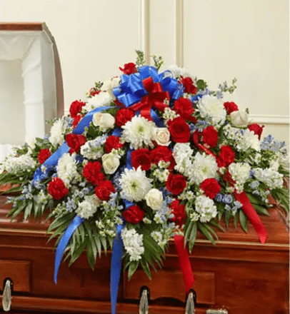 Red, White & Blue Casket Spray