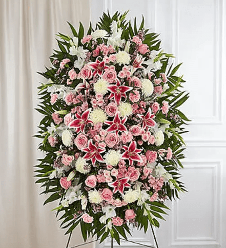 Pink and White Standing Spray