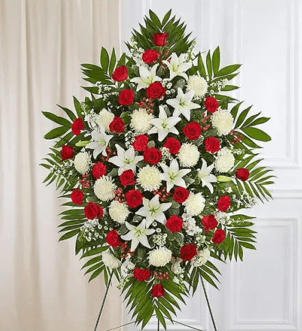 Standing Spray Red and White