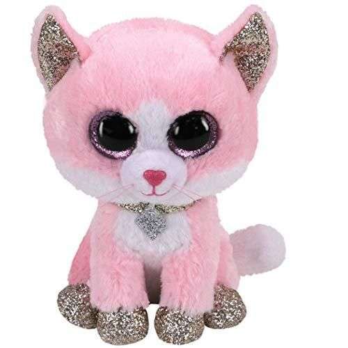 Ty 2007516 Fiona Cat Beanie Boo Pink Stuffed Animal, Multicoloured
