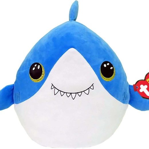 TY Brand Stuffed Toy Figurine, Finsley The Shark, Ty Squishy Beanies Collection, 22cm