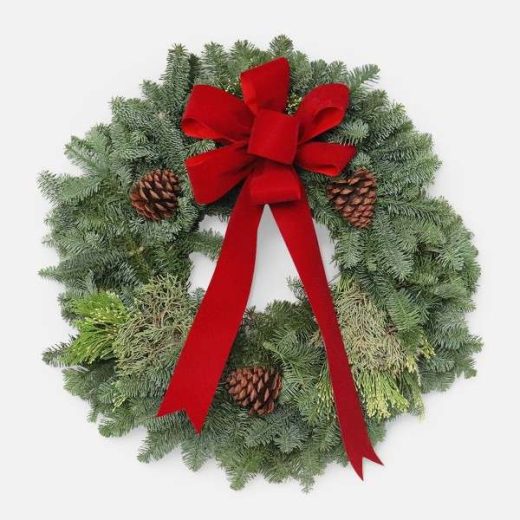 Noble Fir Mixed Wreath - Decorated