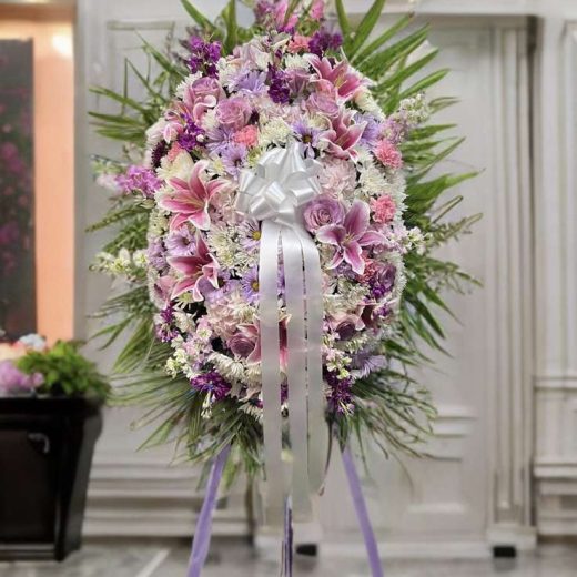 Pink, lavender and white standing spray