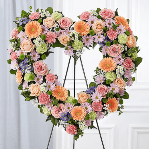 Open heart pastel colors