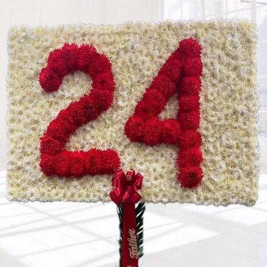 Number 24 made with Mums