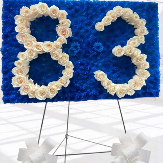 Number 83 made with roses
