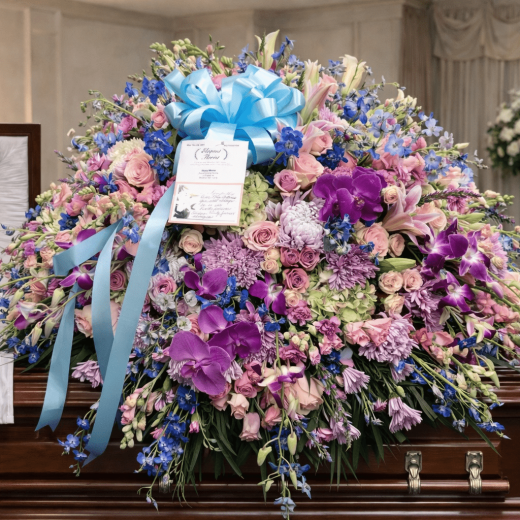 Heavenly Pastel Tribute Casket Spray