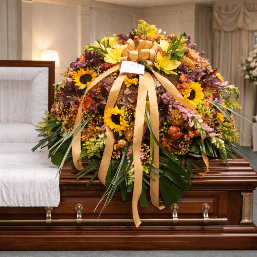 Golden Harvest Tribute Casket Spray