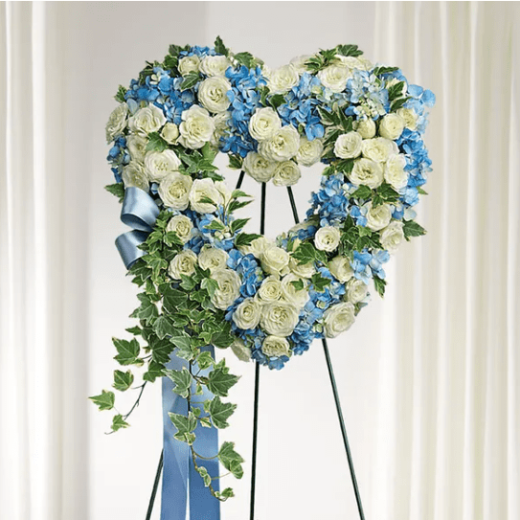 Blue and White open heart