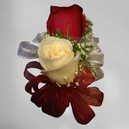 Red & Ivory Elegance Corsage