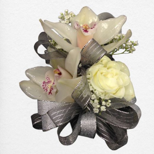 White Orchid Rose Corsage