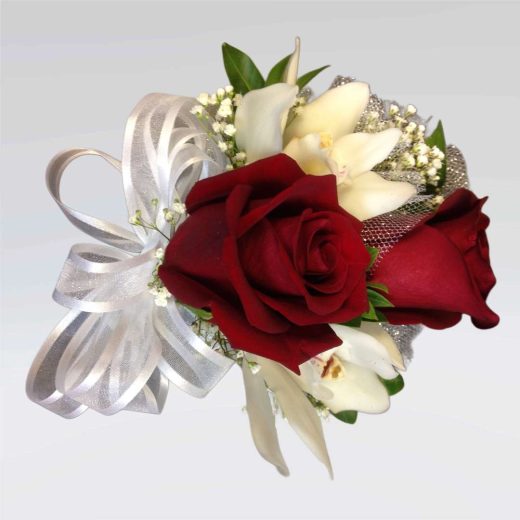 Crimson Elegance Corsage