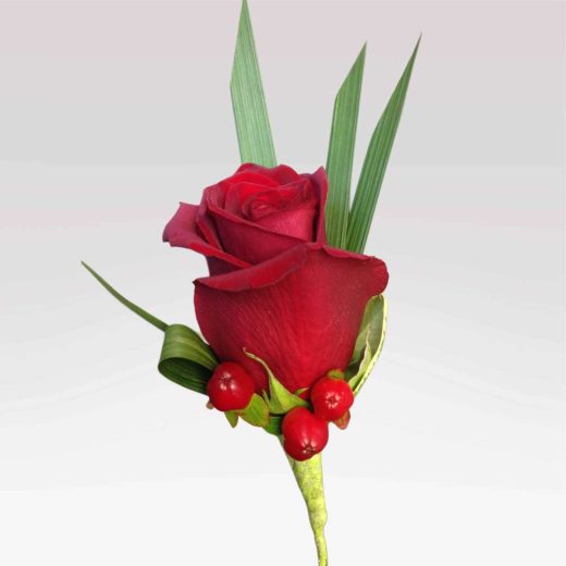 Scarlet Elegance Boutonniere