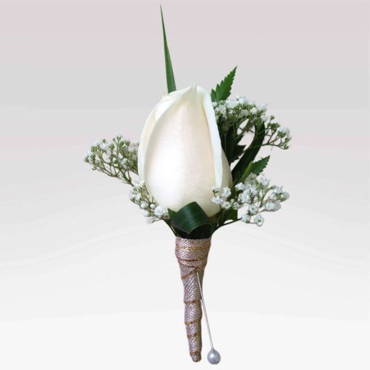 Ivory Rose Boutonniere