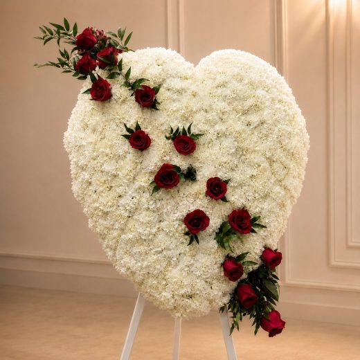 heart-shaped sympathy tribute