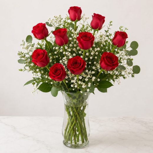 10 Classic Red Roses