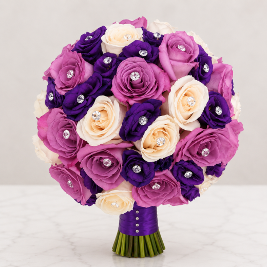 Amethyst Sparkle Bridal Bouquet