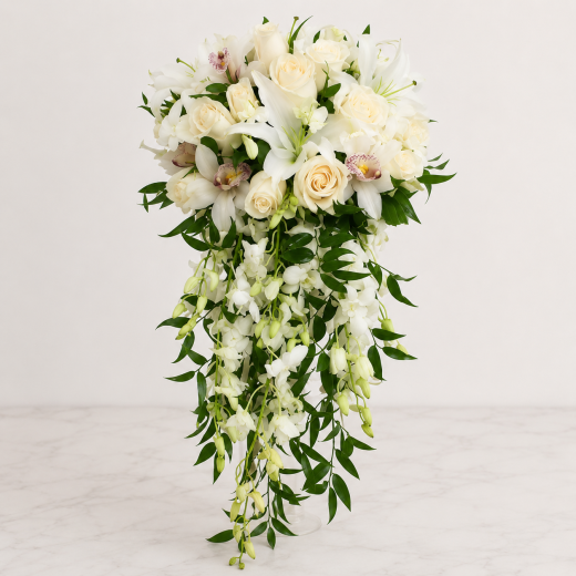Ivory Waterfall Bridal Bouquet