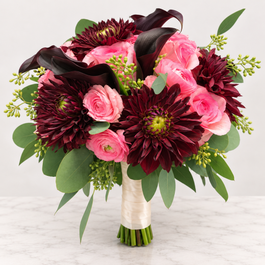 Burgundy Bloom Bridal Bouquet