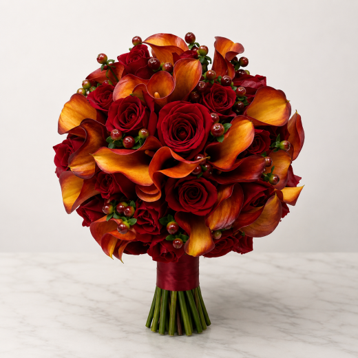 Crimson Sunset Bridal Bouquet
