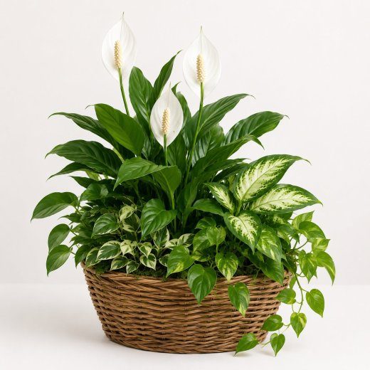 Peace Lily Garden Basket
