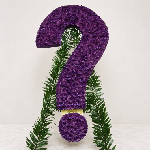 Purple Question Mark Floral Tribute