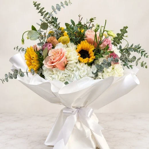 Sunlit Peach Garden Bouquet