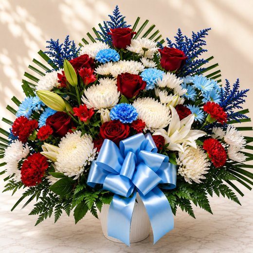 Red, White & Blue Standing Basket