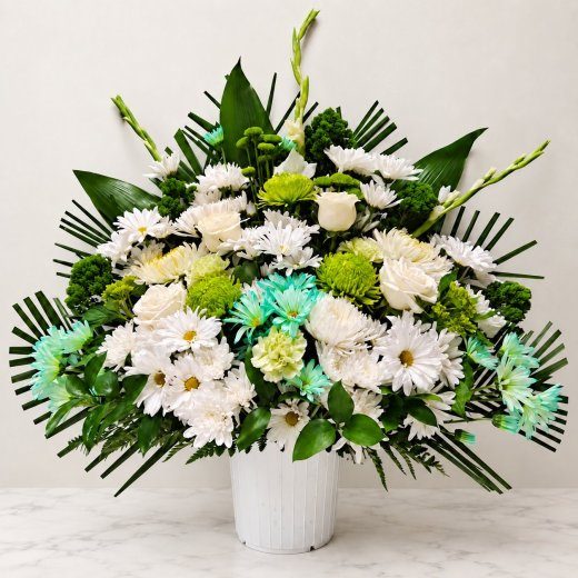 White and Green Basket